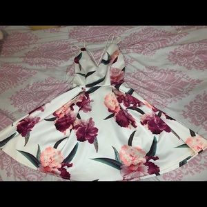 White flowered pattern dress